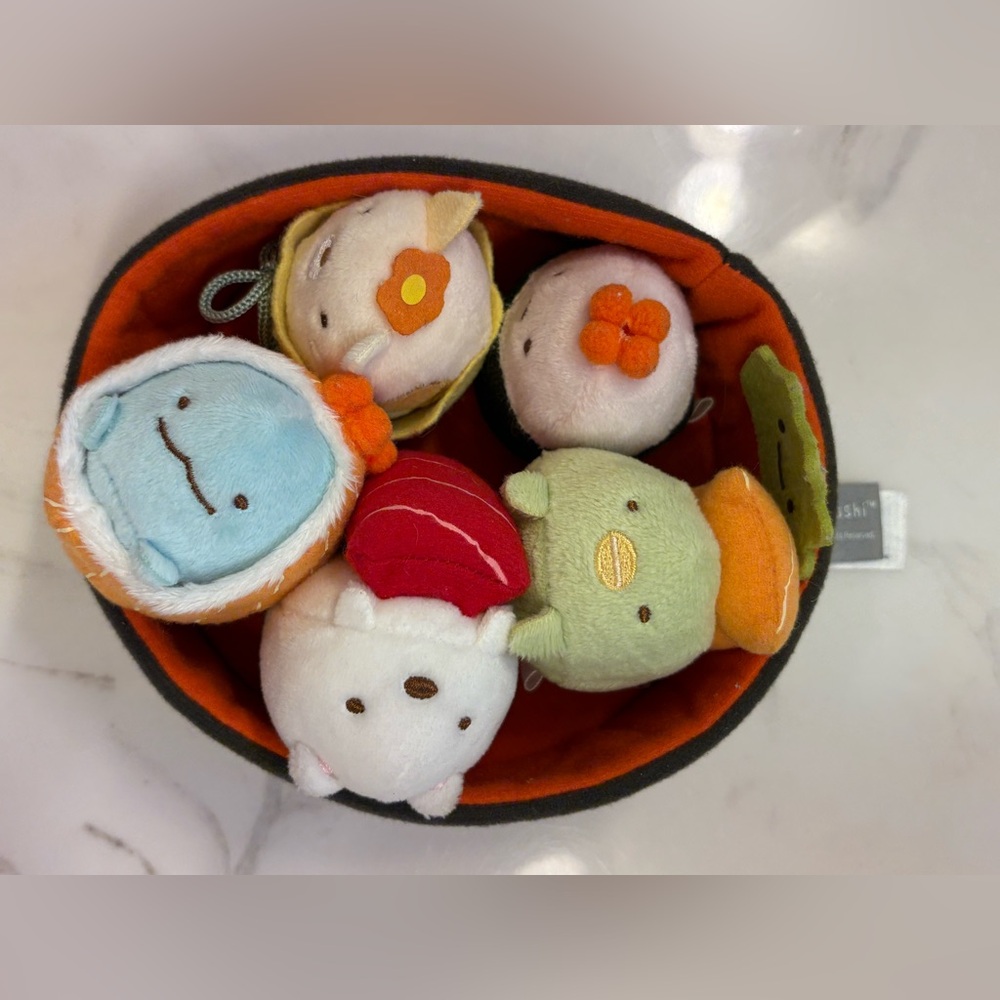 Sumikko Gurashi Sushi Plush Bowl Set | San-X Japanese Kawaii Plush - Picture 12 of 13